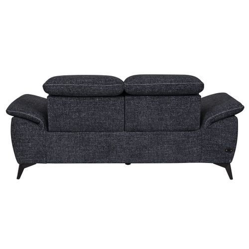 Canapé 2 places relax Newport III tissu noir