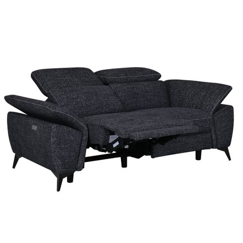 Canapé 2 places relax Newport III tissu noir