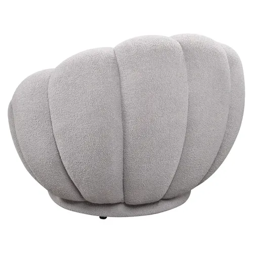 Fauteuil FLEURA Tissu bouclette gris