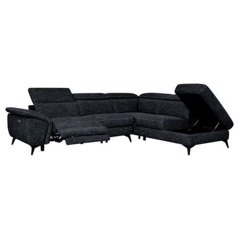 Canapé angle droit relax électrique NEWPORT III tissu noir