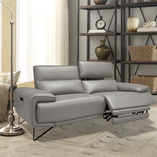 Canapé 2,5 places Maxime cuir et croûte taupe