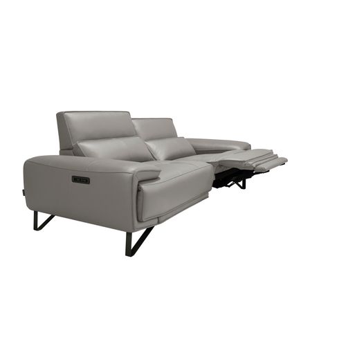 Canapé 2,5 places Maxime cuir et croûte taupe