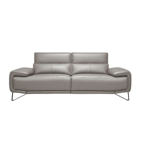 Canapé 3 places Maxime cuir et croûte taupe