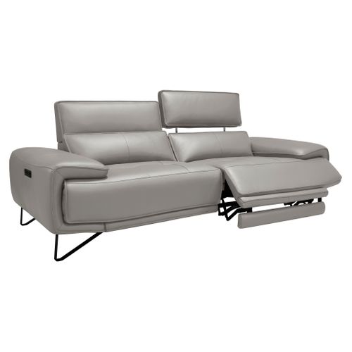 Canapé 3 places Maxime cuir et croûte taupe