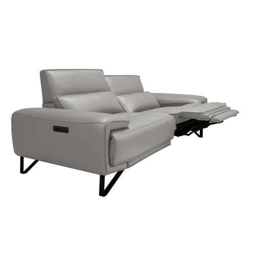 Canapé 3 places Maxime cuir et croûte taupe