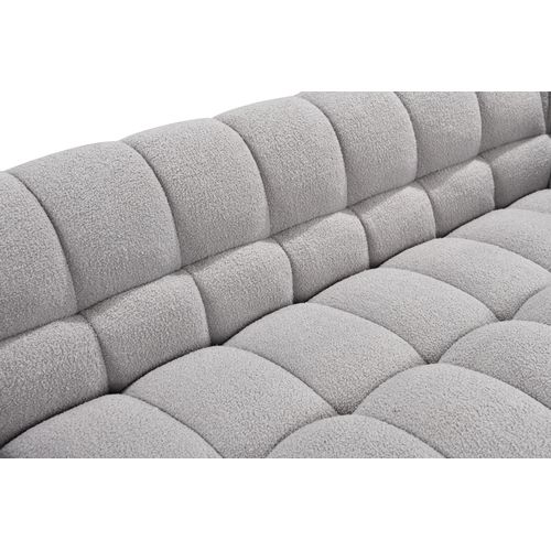 Canapé 3 places BULLE tissu bouclette gris vue détaillée