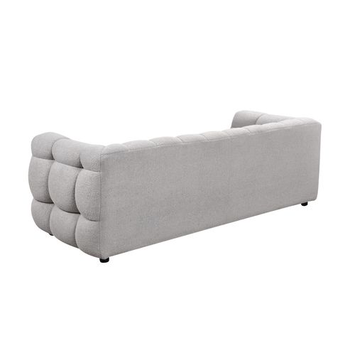 Canapé 3 places BULLE tissu bouclette gris vue de derrière