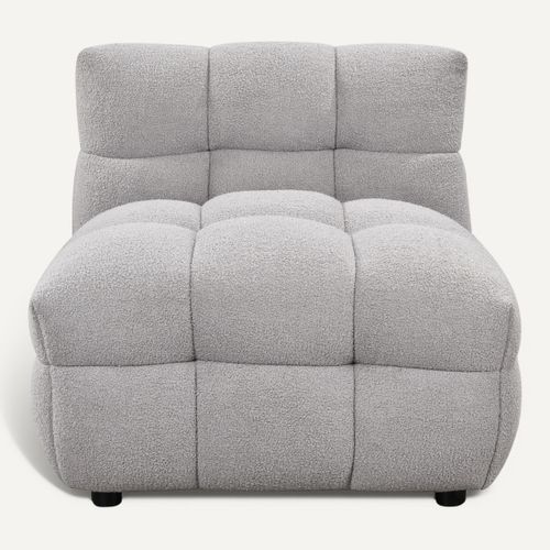 Fauteuil BULLE tissu bouclette gris vue de face