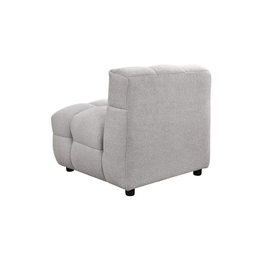 Fauteuil BULLE tissu bouclette gris vue de derrière