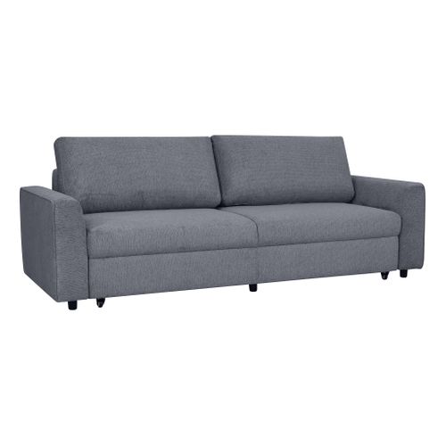 Canapé convertible 3 places MANOU tissu gris vue 3/4