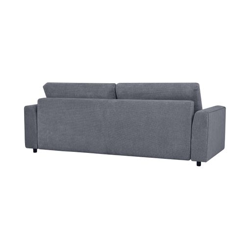 Canapé convertible 3 places MANOU tissu gris vue de derrière