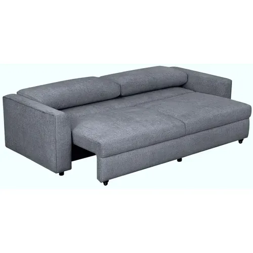 Canapé convertible 3 places MANOU tissu gris