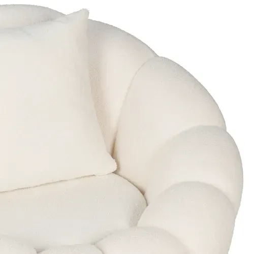 Fauteuil Fleura Tissu bouclette crème vue accessoires