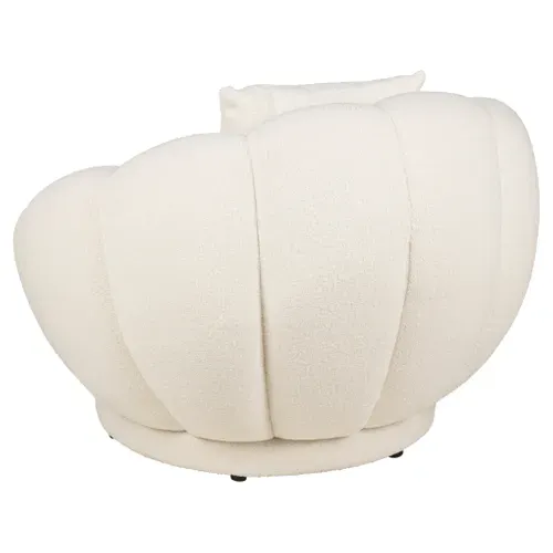 Fauteuil Fleura Tissu bouclette crème vue de derrière