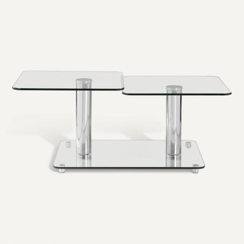 Table basse pivotante MARCUS Verre vue de face