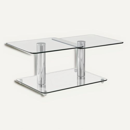 Table basse pivotante MARCUS Verre vue 3/4