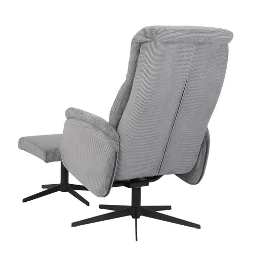 Fauteuil relax pivotant BILLY tissu + repose pied vue de derrière