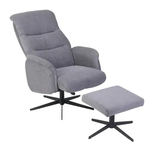 Fauteuil relax pivotant BILLY tissu + repose pied
