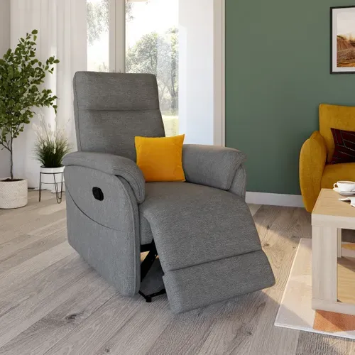 Fauteuil relax manuel MARLON tissu gris foncé vue d'ambiance 1