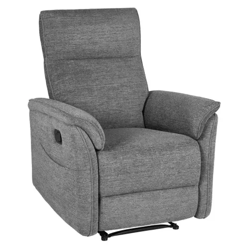 Fauteuil relax manuel MARLON tissu gris foncé vue 3/4