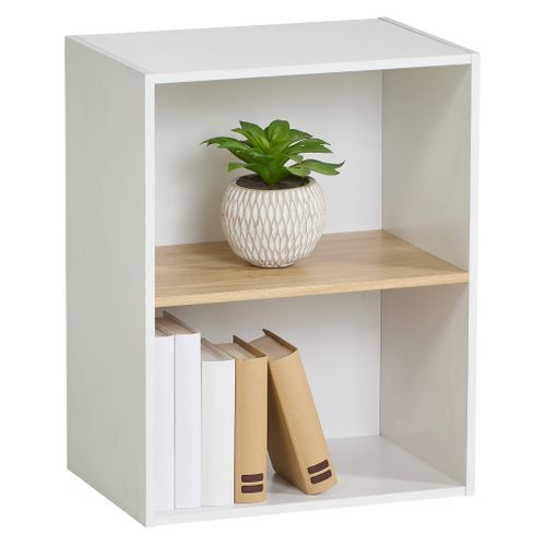 Etagére 2 cases POYANG 3 Blanc et imitation chêne