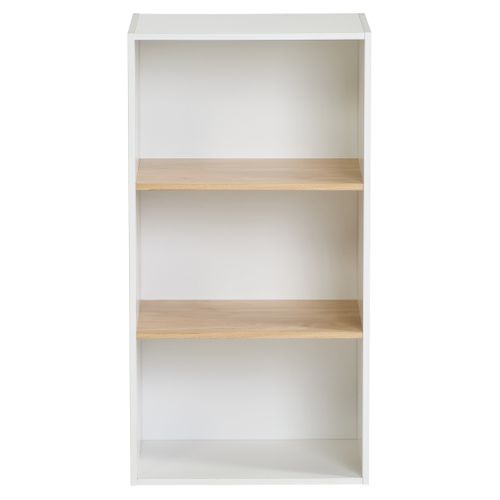 Etagère 3 cases POYANG 3 Blanc et imitation chêne