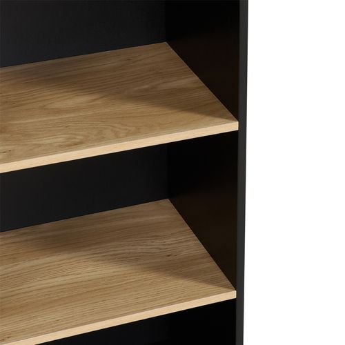 Etagère 3 cases POYANG 3 Noir et imitation chêne