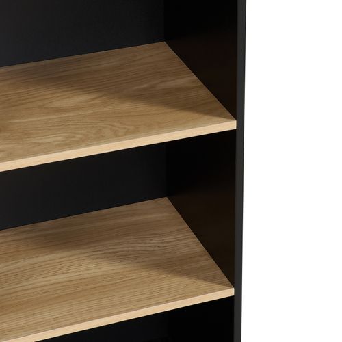 Etagère 4 cases POYANG 3 Noir et imitation chêne