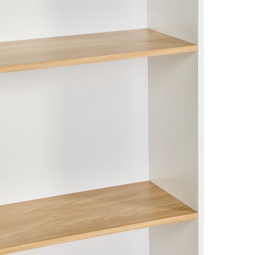 Bibliothèque POYANG 3 Blanc et imitation chêne