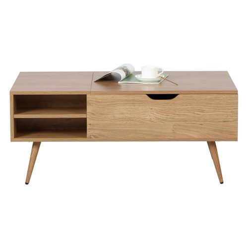 Table basse relevable COLUMBUS imitation chêne