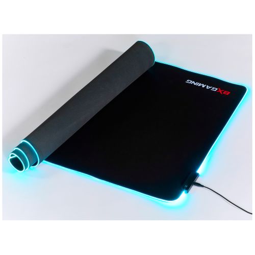 Tapis souris bureau gamer ARIAN 120x60 cm noir et leds vue 3/4