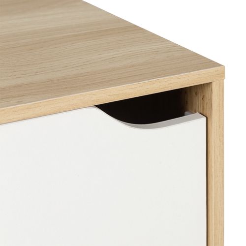 Cube 2 portes NEXT 3 blanc et imitation chêne.