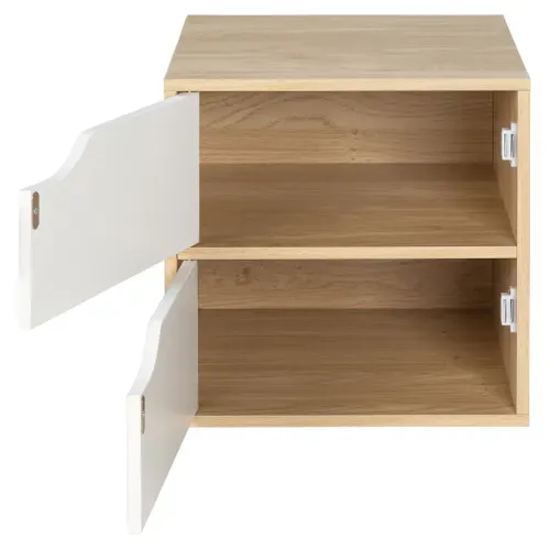 Cube 2 portes NEXT 3 blanc et imitation chêne.