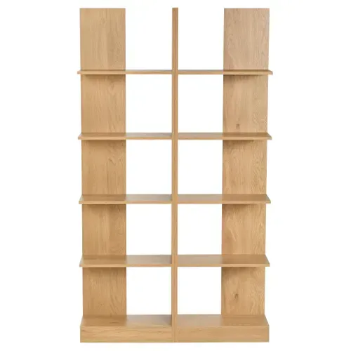 Set 2 bibliothèques modulables CLARA imitation chêne