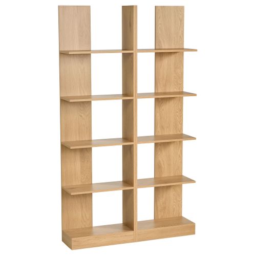 Set 2 bibliothèques modulables CLARA imitation chêne