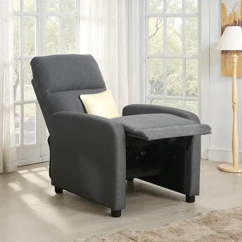 Fauteuil relax BONNIE tissu gris vue d'ambiance 1