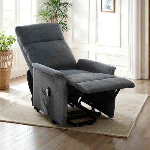 Fauteuil relax releveur électrique FRANCOIS tissu gris vue d'ambiance 1