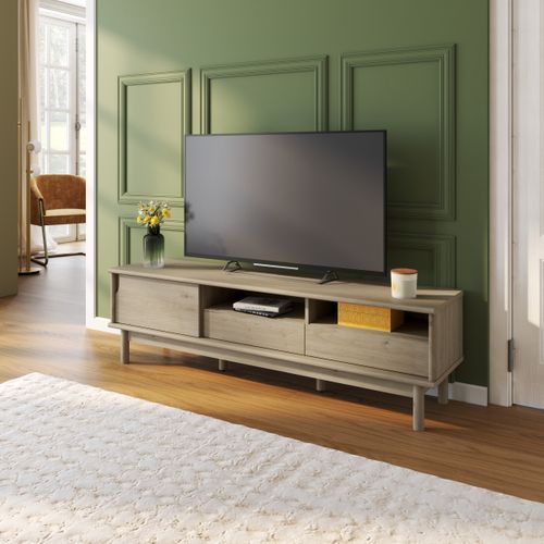 Meuble TV L160cm LUCIEN imitation chêne