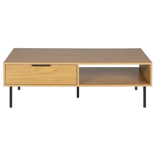 Table basse FELIX imitation chêne et noir