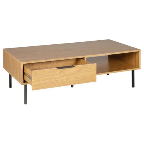 Table basse FELIX imitation chêne et noir