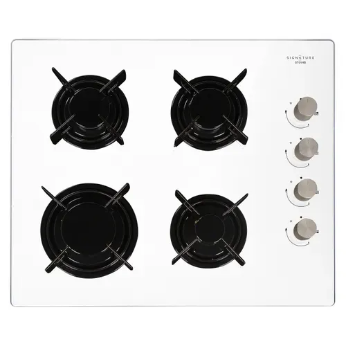 Table gaz SIGNATURE STGV4B Blanche vue de face