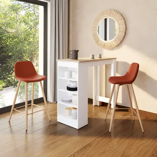 Tabouret de bar H. 74 LYNETTE Ocre vue d'ambiance 1