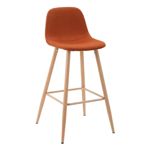 Tabouret de bar H. 74 LYNETTE Ocre vue 3/4