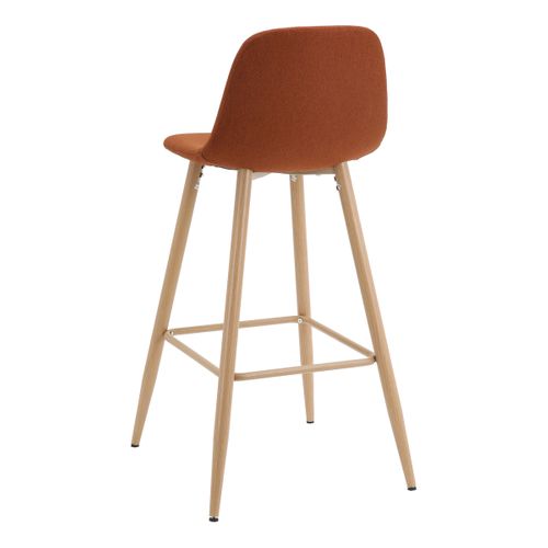Tabouret de bar H. 74 LYNETTE Ocre vue de derrière