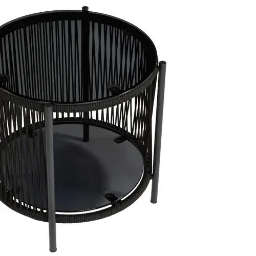 Set 2 chaises -1 table jardin ALBA Noir vue accessoires