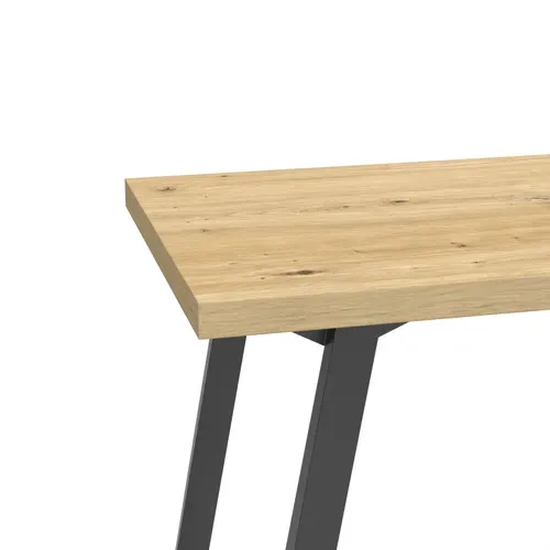 Bureau d'angle modulable CHARLOTTE imitation chêne et noir vue détaillée