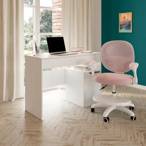 Chaise dactylo enfant JUSTINE rose vue d'ambiance 1