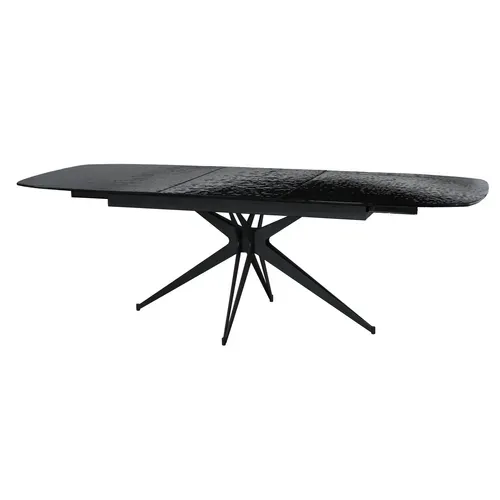 Table extensible L. 180/240 cm BULLE Gris foncé vue de profil