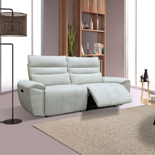 Canapé 3 places relax COME tissu grège vue d'ambiance 1