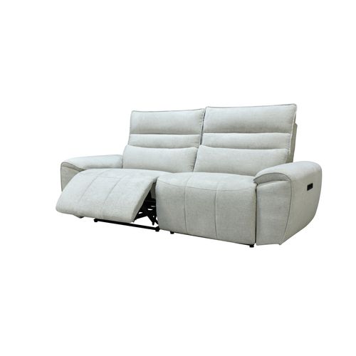 Canapé 3 places relax COME tissu grège vue de profil